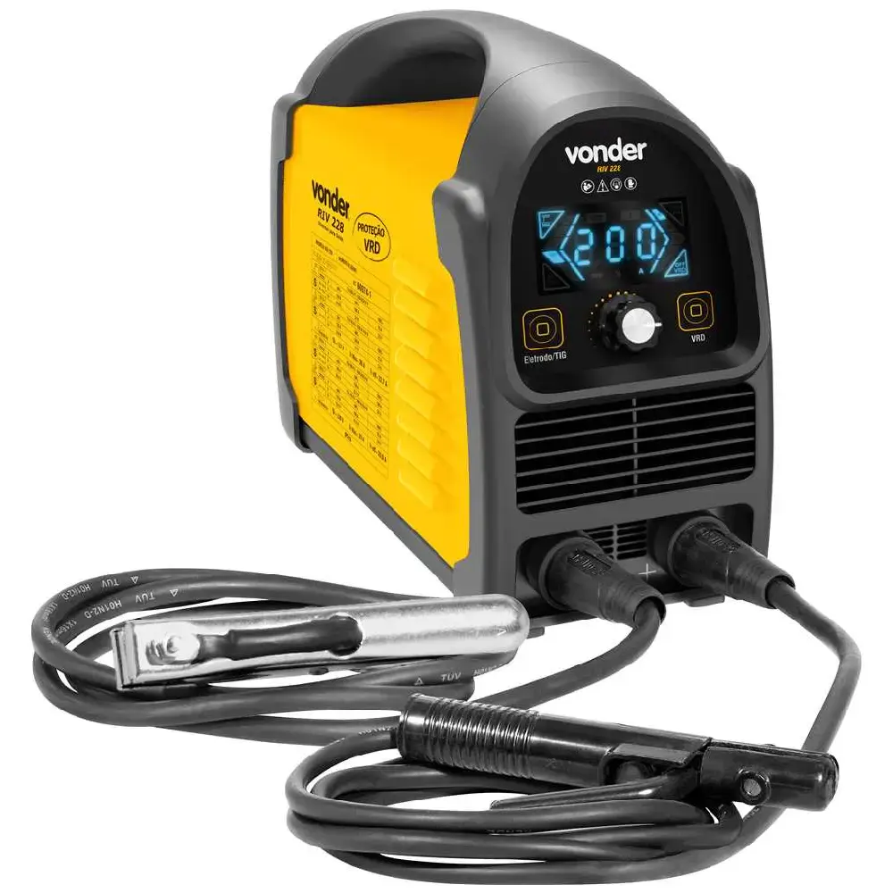 Solda inversora com eletrodo e TIG 200A display led mono RIV 228 Vonder Bivolt — fotografia de referência