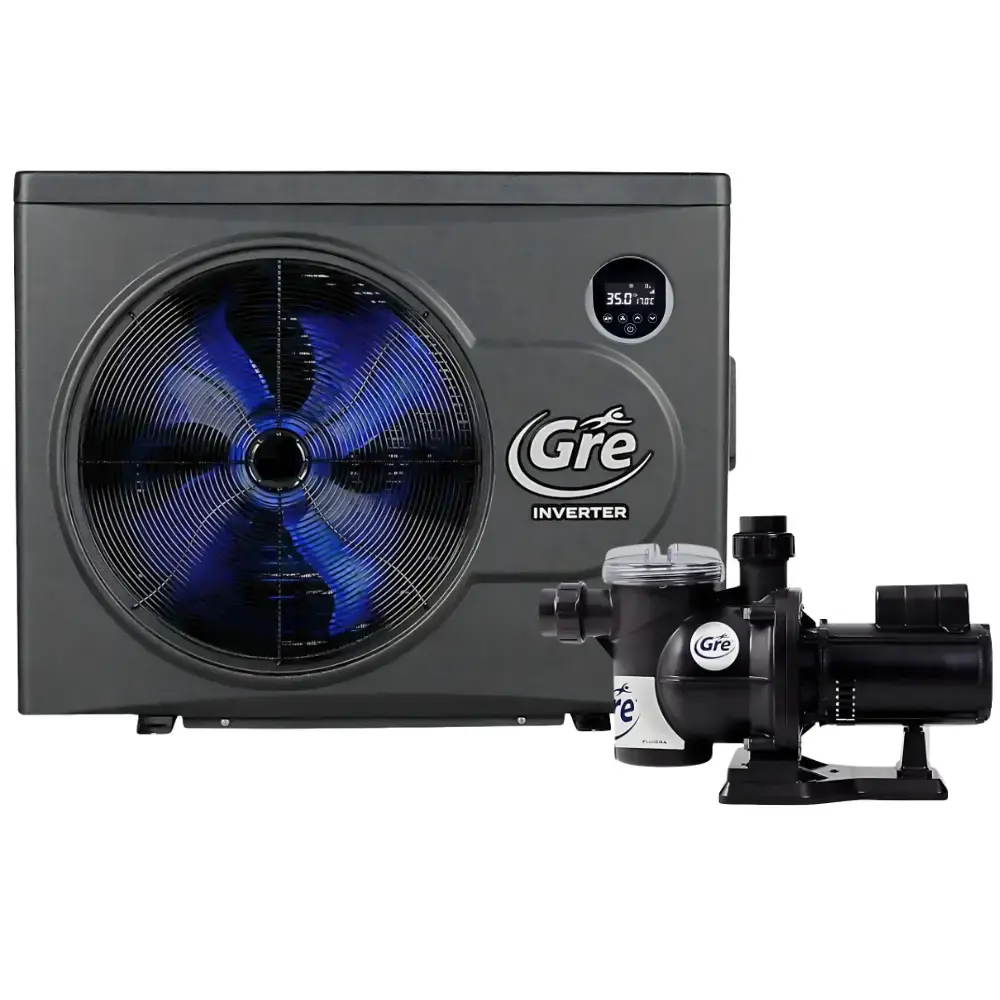 Trocador de calor inverter 81.800 BTU 220V e bomba para piscina 1/2 CV bivolt GRE GRE By Fluidra