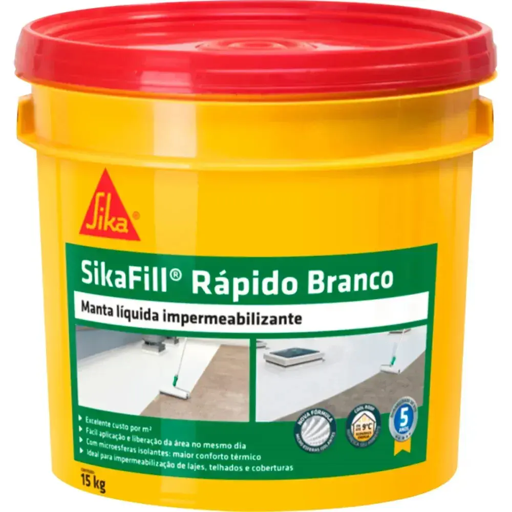 Sikafill® rápido manta líquida acrílico branco 15KG Sika — fotografia 2