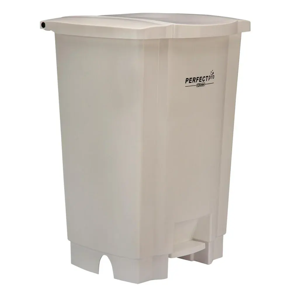 Lixeira para coleta seletiva branca 50L Perfect — fotografia 4