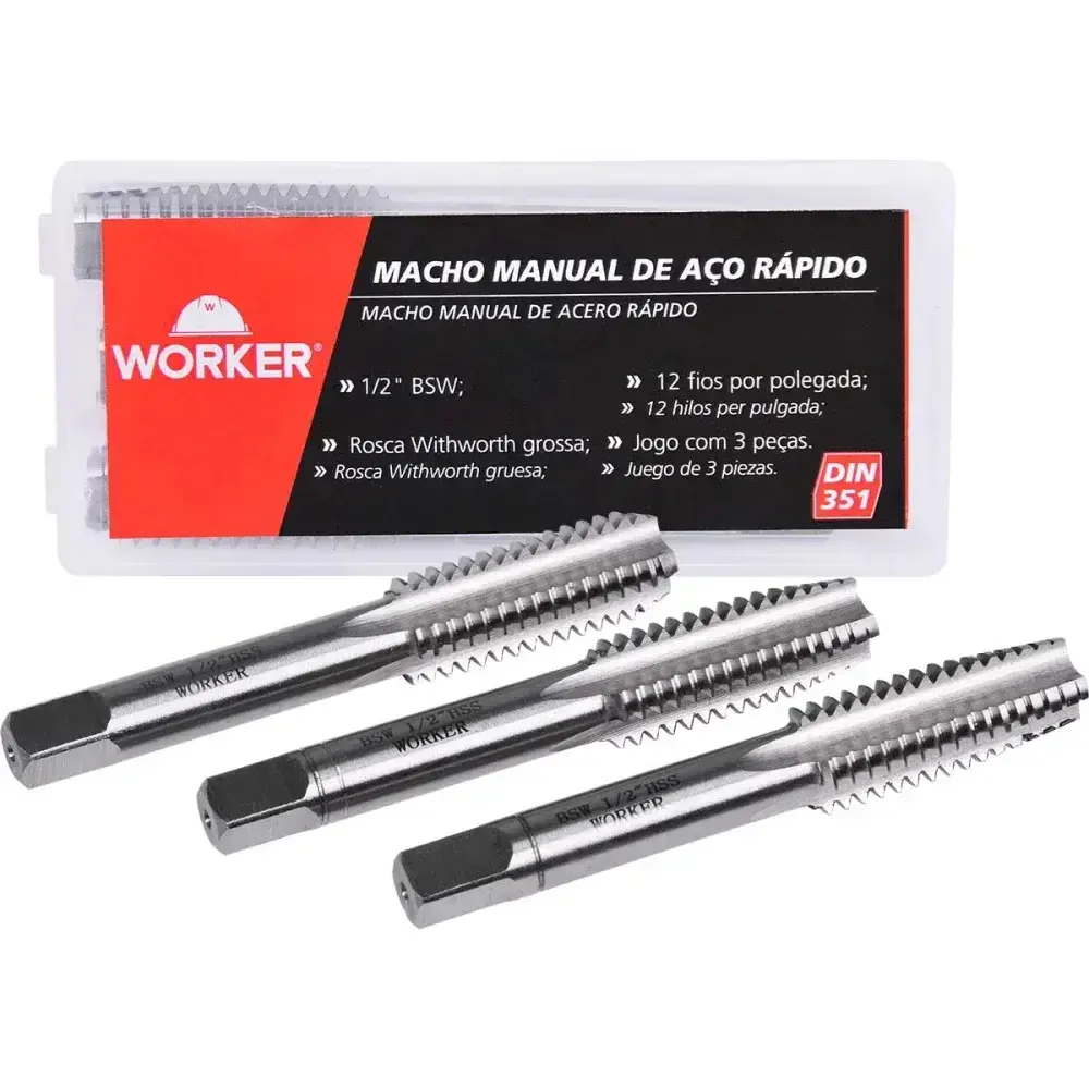 Jogo macho manual bsw 1/2 3 peç Worker — fotografia 5