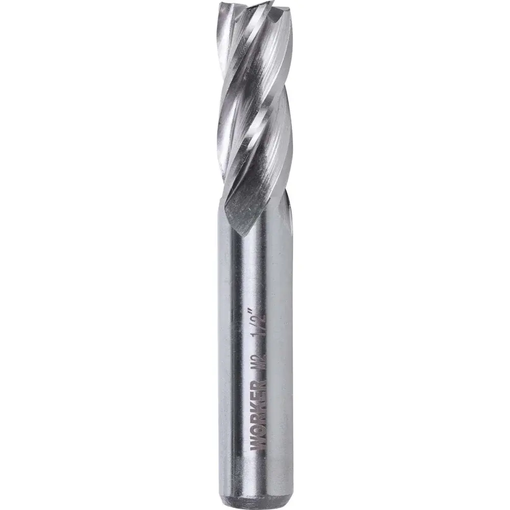 Fresa de topo reto aço rápido 1/2” haste 1/2” Worker