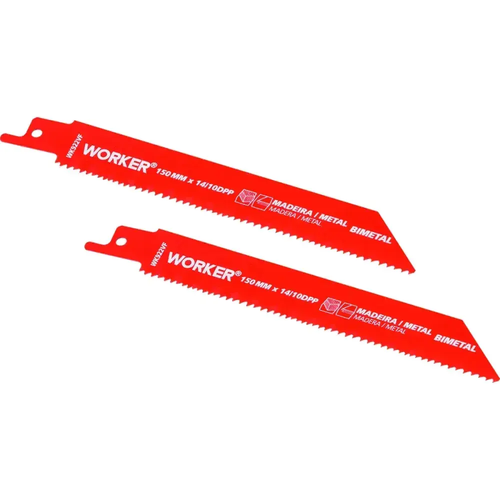 Lâmina para serra sabre bimetálica 1/2” 150MM 10/14 dentes Worker — fotografia 7