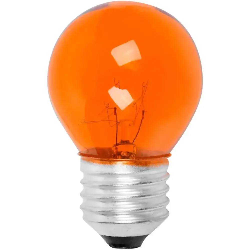 Lâmpada bolinha 15W E27 laranja incandescente 127V Liege — fotografia 5