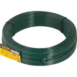 Arame revestido pvc verde rolo 1KG BWG18 Vonder — fotografia 2