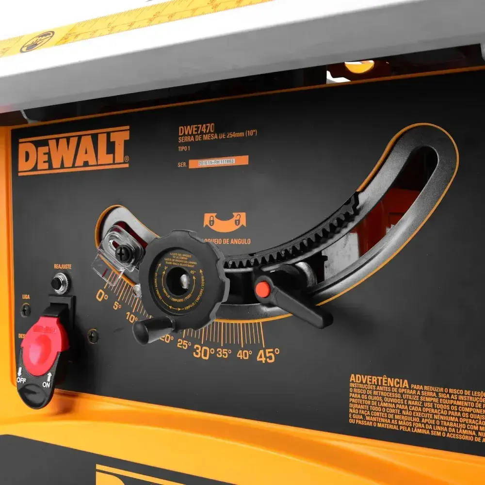 Serra de mesa 10 1800W 5000 rpm Dewalt — fotografia 9