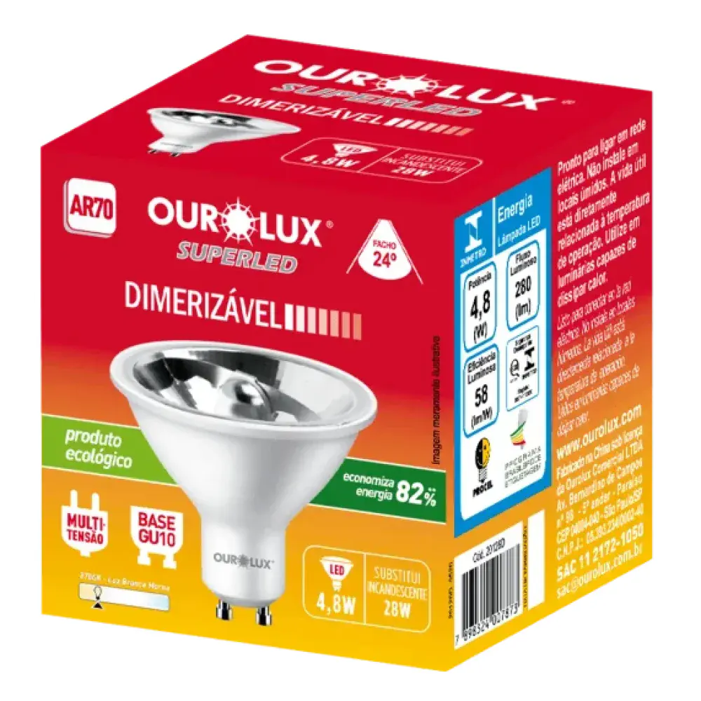 Lâmpada led AR70 dimerizável 4,8W bivolt Ourolux — fotografia 2