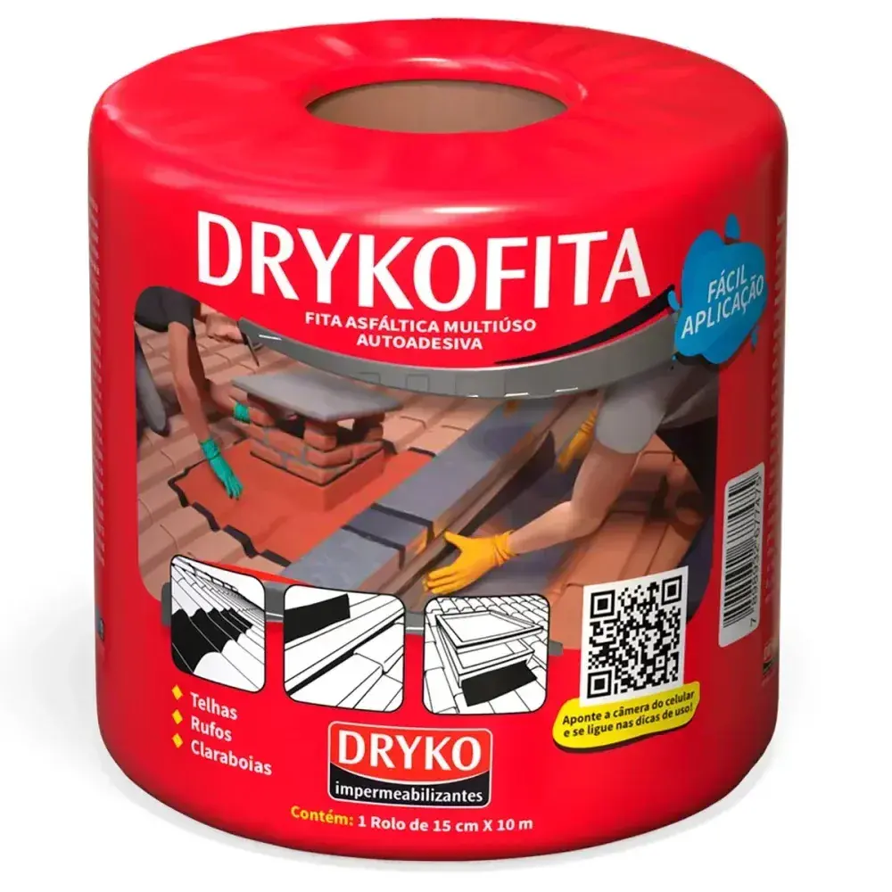 Fita adesiva asfáltica alumínio drykofita 15CMX10M Dryko — fotografia 2