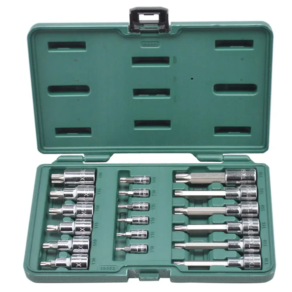 Jogo de soquetes com bits torx 18 peç 1/4 1/2” Sata — fotografia 4