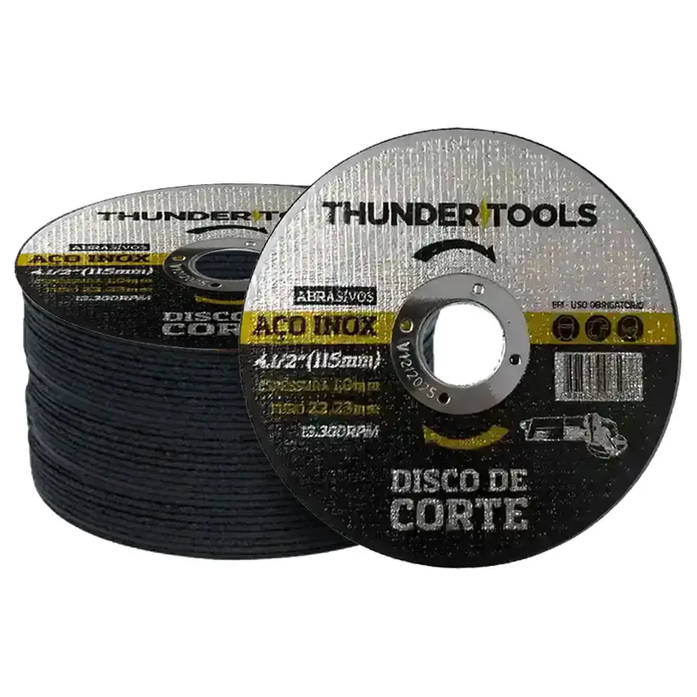 Disco Corte Aço Inox 4.1/2 POL x 1,0mm Kit 50 Peças 22026 THUNDER TOOLS TH
