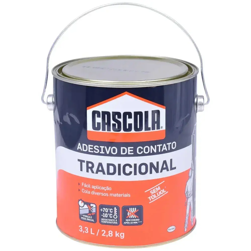 Adesivo de contato cascola tradicional sem toluol 2,8KG Henkel — fotografia 6