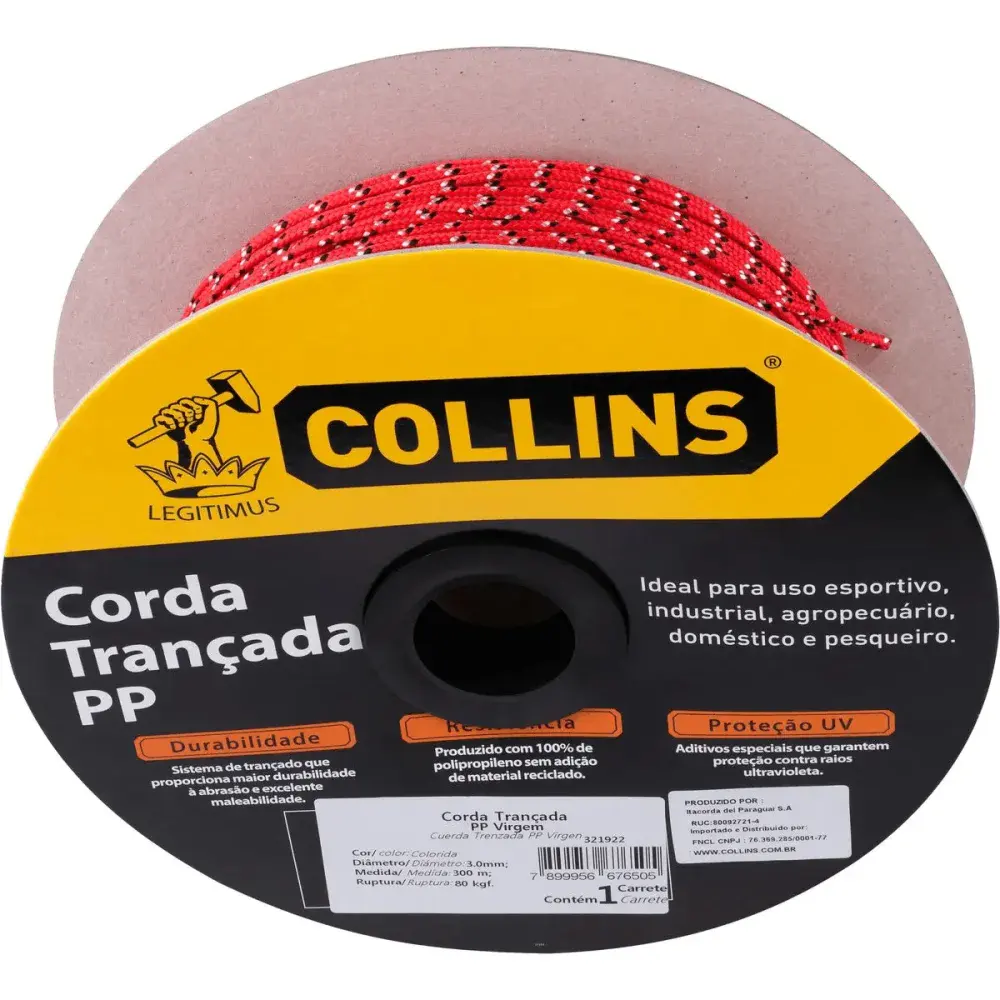 Corda trancada modelo pp 3,0MM color 300M Collins — fotografia 3