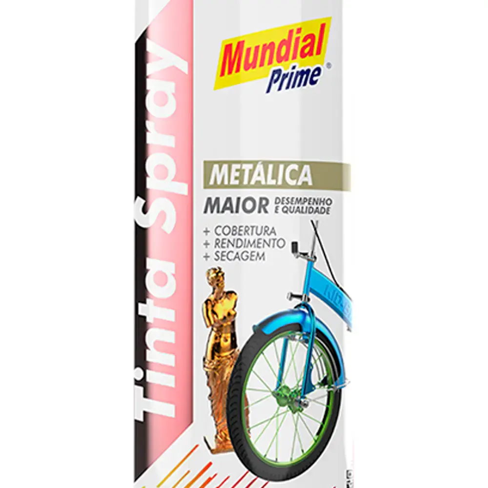 Tinta spray 400ML metálica alumínio AE01000099 mundial prime — fotografia 3