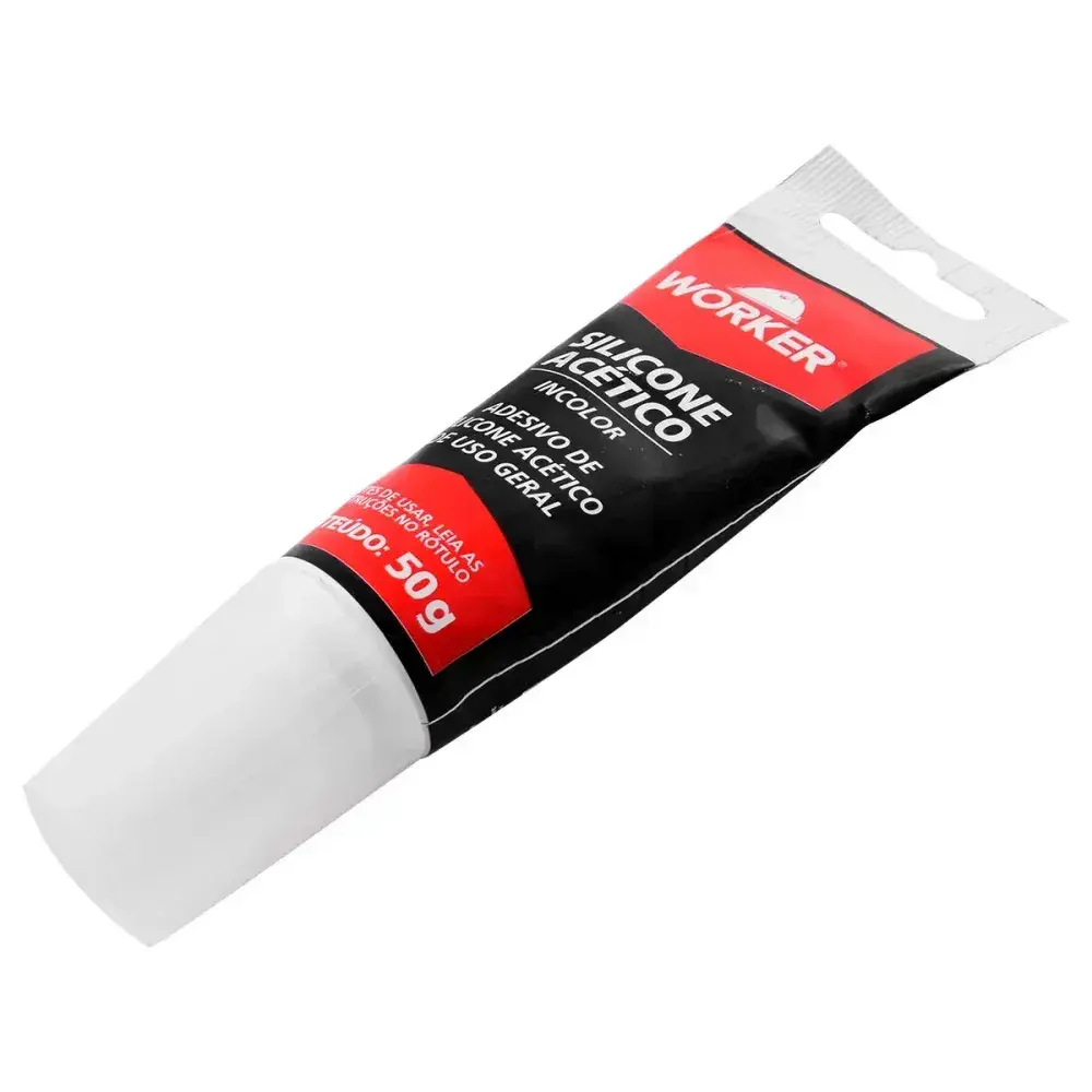 Adesivo de silicone acético incolor para uso geral 50G Worker — fotografia 8