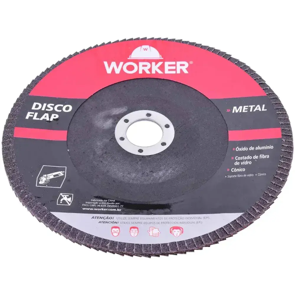 Disco flap curvo G60 115MM x 22,23MM metal Worker — fotografia 3