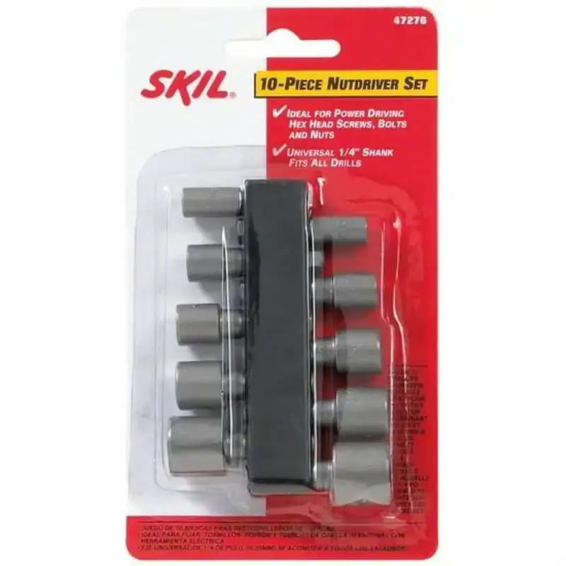 Jogo de soquetes kit com 10 peças Skil