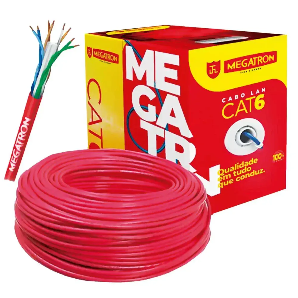 Cabo rede CAT6 4P 305MTS az Megatron — fotografia 2