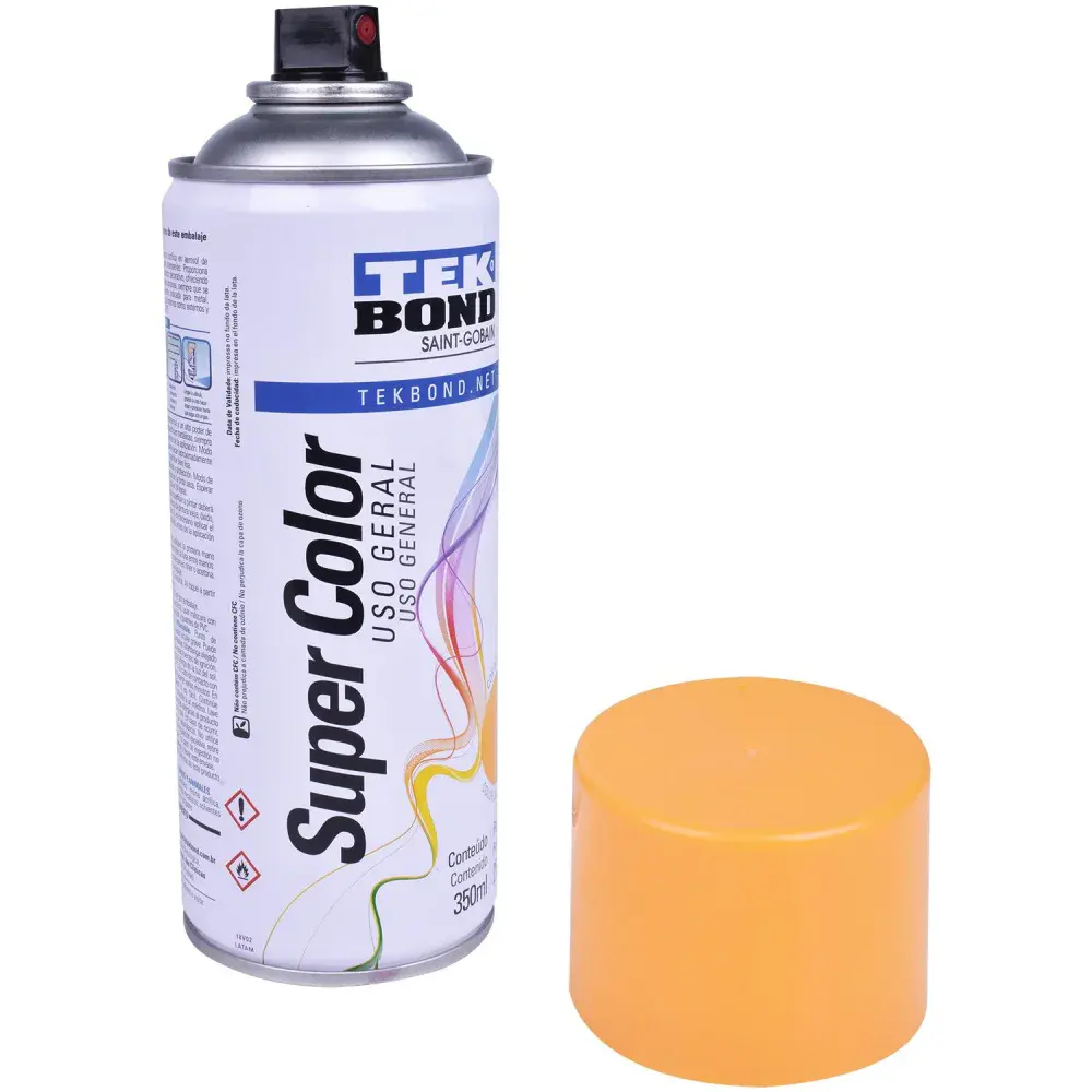 Tinta spray uso geral amarelo 350ML Tekbond — fotografia 3
