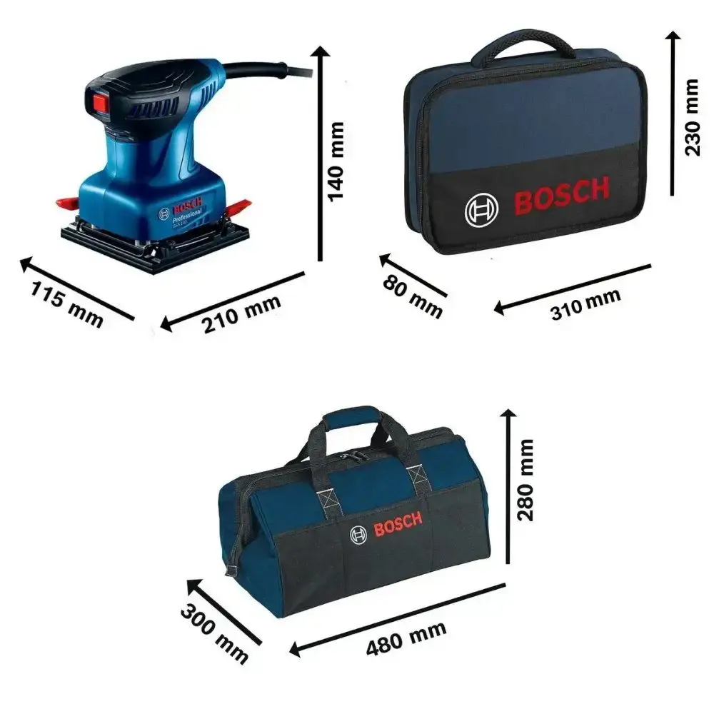 Lixadeira orbital GSS140 e kit de brocas 33 peças com bolsa mini e bolsa freedom concept Bosch 220 V — fotografia 3