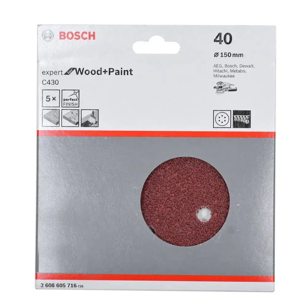 Folha de lixa C430 125MM com 5 unidades Bosch — fotografia 6