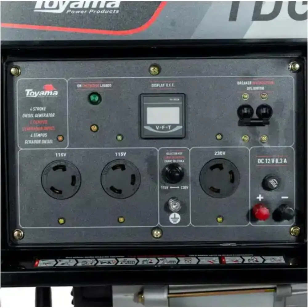 Gerador energia diesel 5,5 KVA partida manual bivolt 115/230V 406CC TDG6500BX Toyama — fotografia 5