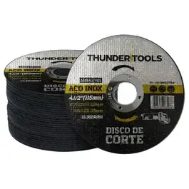 Disco Corte Aço Inox 4.1/2 POL x 1,0mm Kit 50 Peças 22026 THUNDER TOOLS TH — fotografia 2