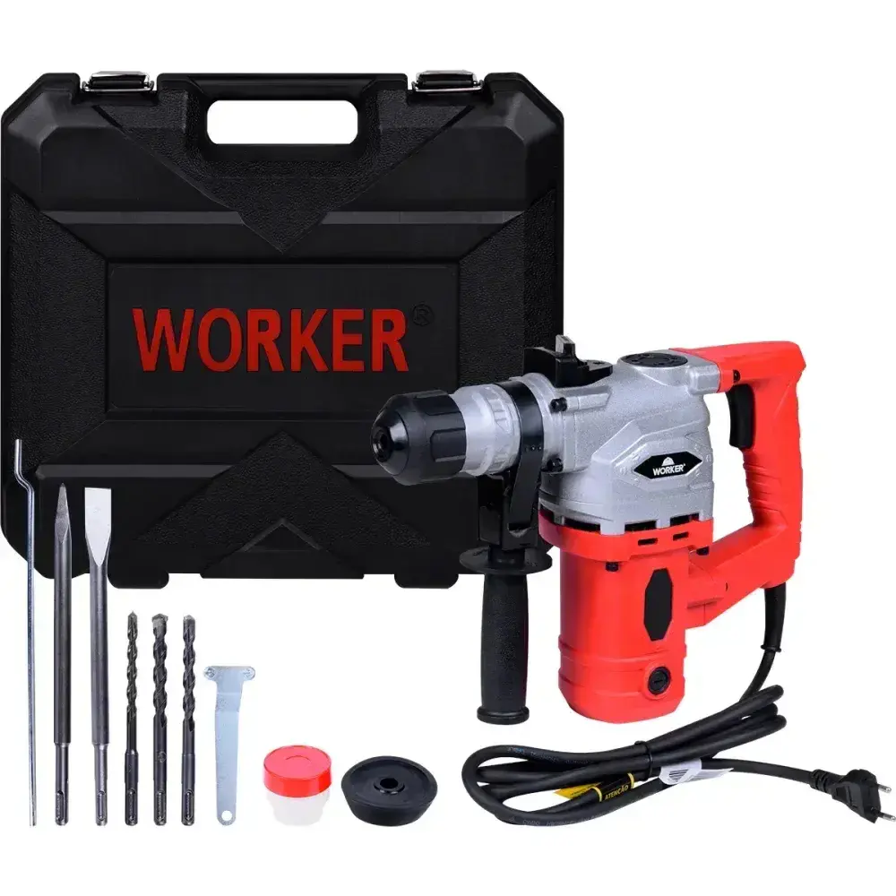Martelete perfurador rompedor sds plus 900W 4J Worker — fotografia 8