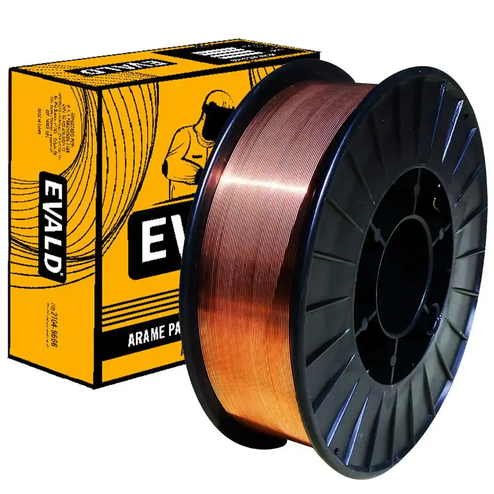 Arame para solda mig 1,2MM rolo plástico 15 KG ER70S-6 Evald — fotografia de referência