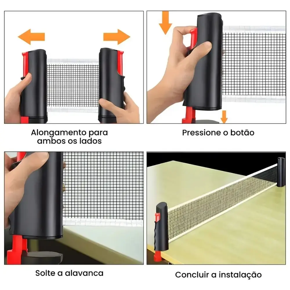 Kit raquete ping pong profissional com rede retrátil e 4 bolinhas zt-kpp Zelt — fotografia 10