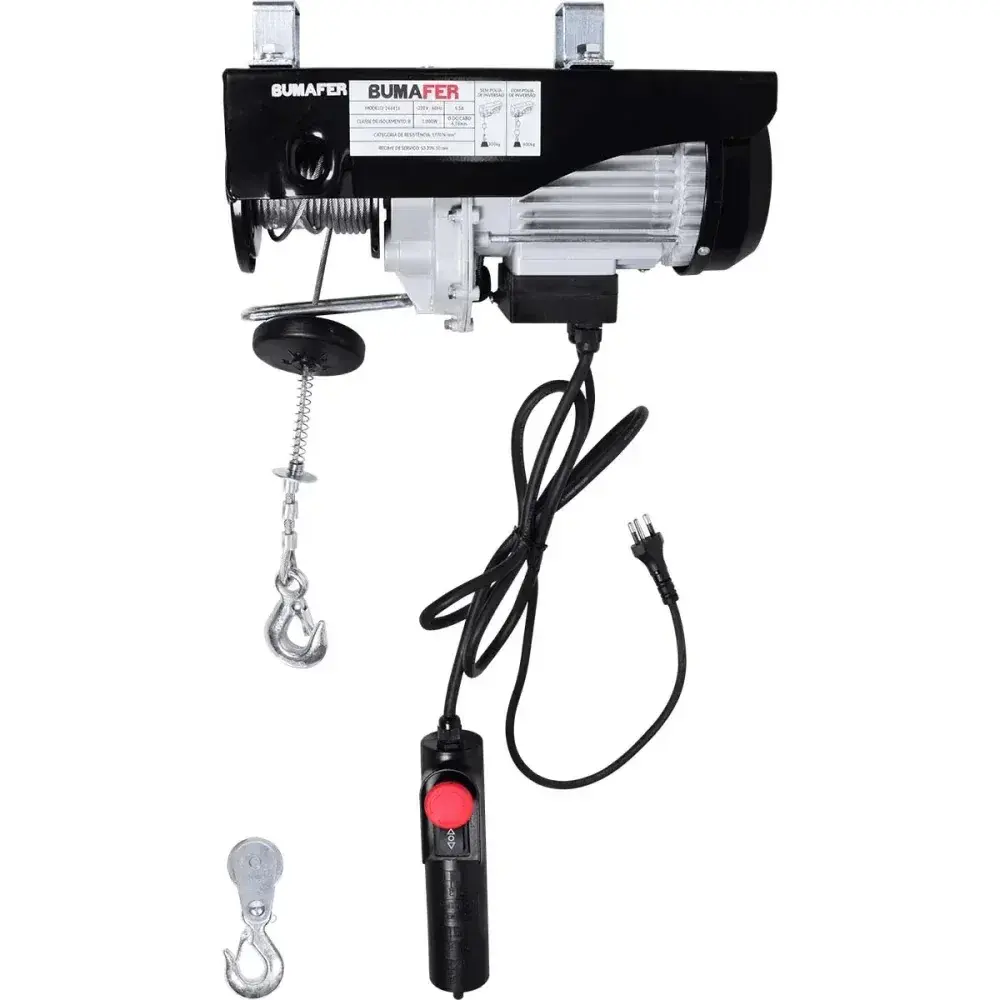Guincho elétrico 300/600KG 1050W 220V Bumafer — fotografia 7