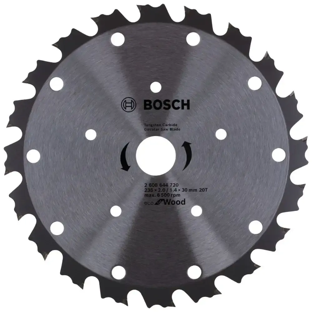 Disco de serra circular sabre eco para madeira 235X30 20 dentes Bosch — fotografia de referência