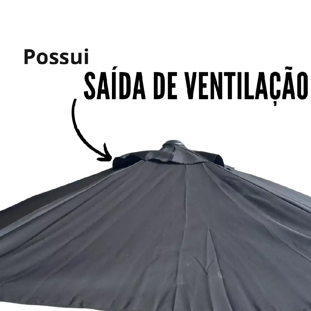 Ombrellone preto 2,70M articulado com manivela IWOBCA270PT ImportWay — fotografia 6