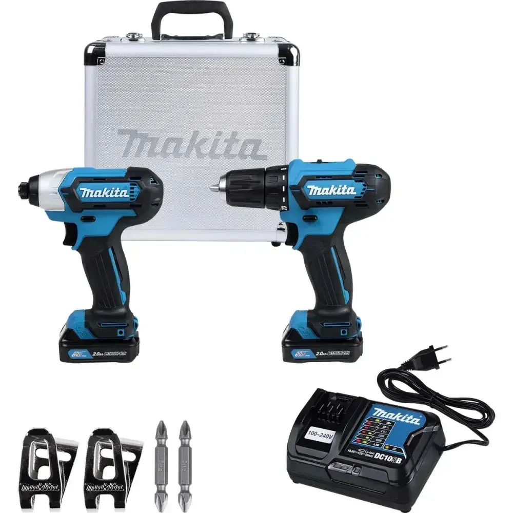 Kit furadeira e parafusadeira de impacto à bateria 12V biv Makita — fotografia 7