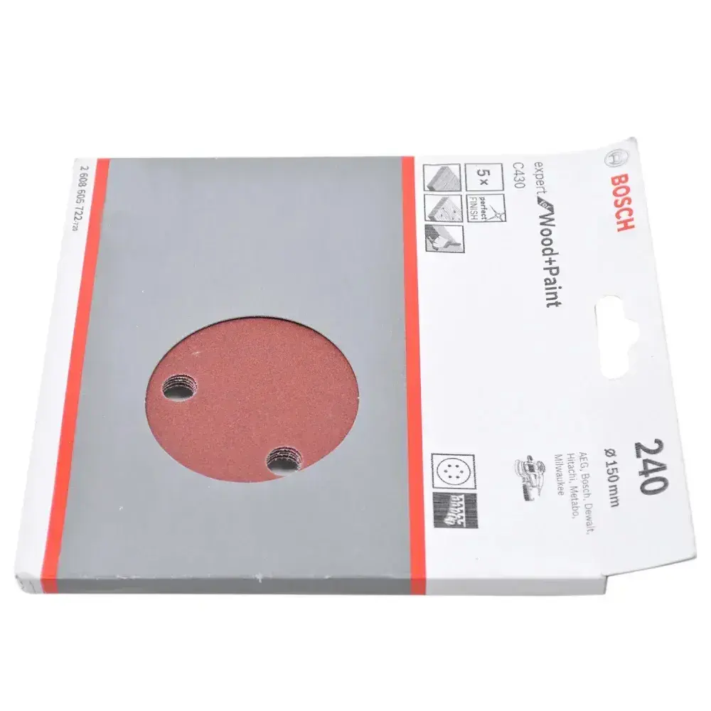 Kit 5 folhas de lixa velcro 6 G240 expert wood paint Bosch — fotografia 9