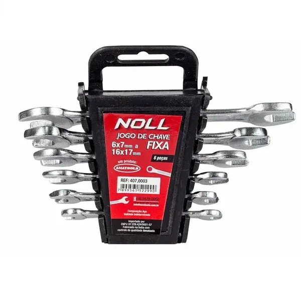 Jogo de chave fixa 6 peças 6X7MM - 16X17MM - Noll