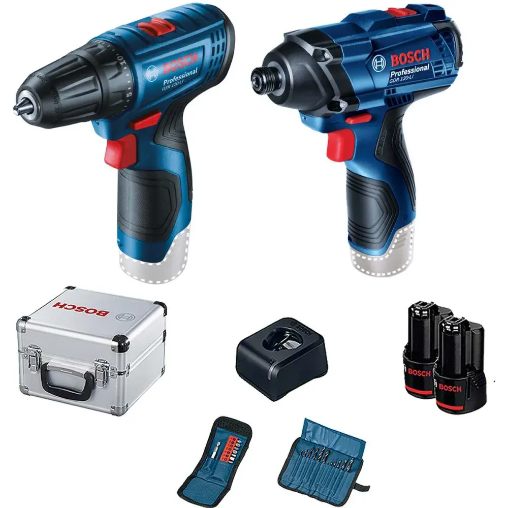 Kit furadeira e chave de impacto bateria 1/2 12V Bosch — fotografia de referência
