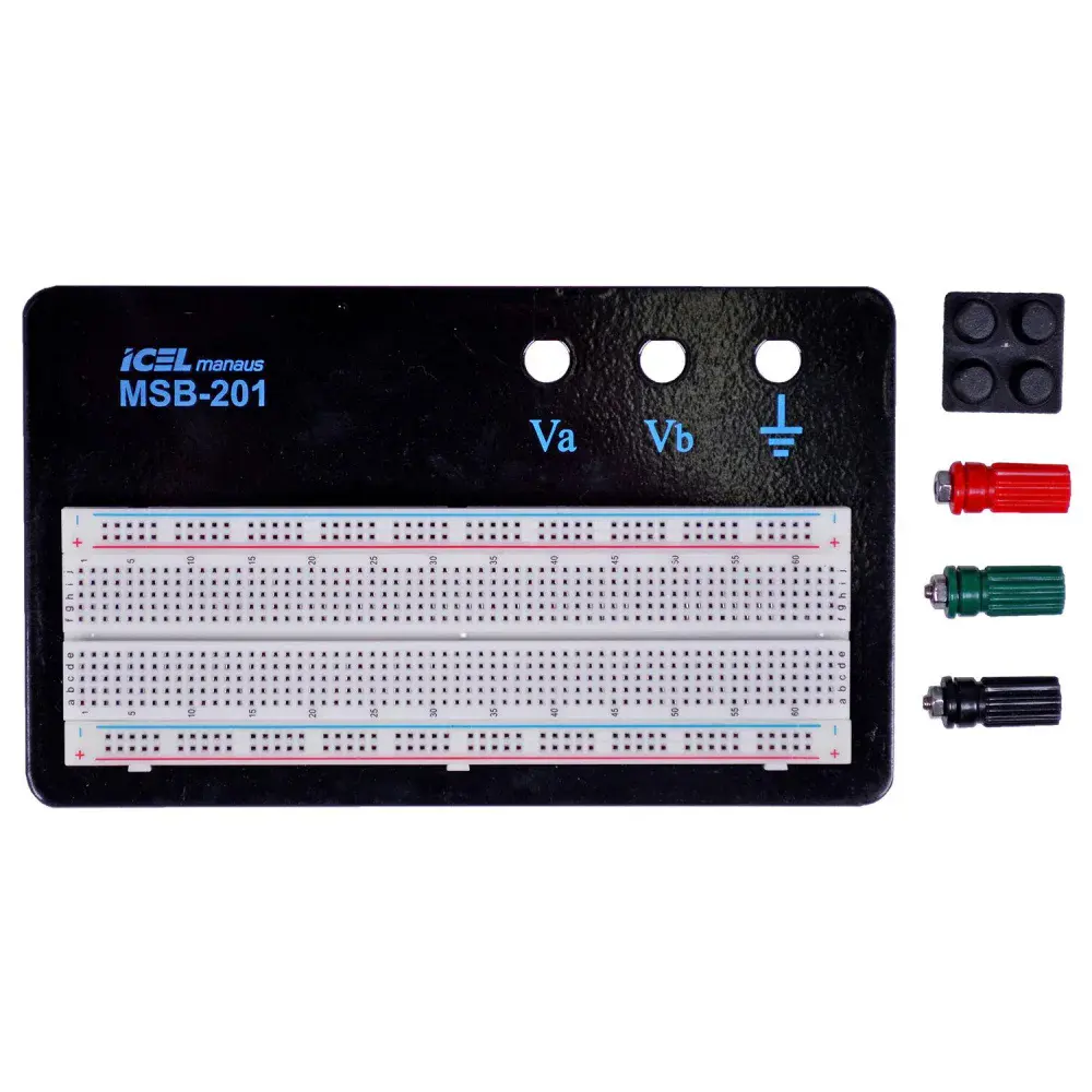Protoboard MSB-201 830 furos com base 3 bornes Icel