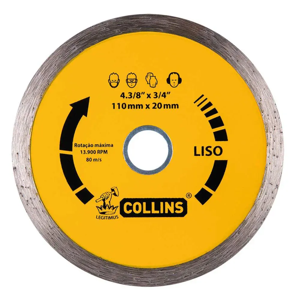 Disco diamantado liso alto rendimento 110MMX20MM Collins — fotografia de referência