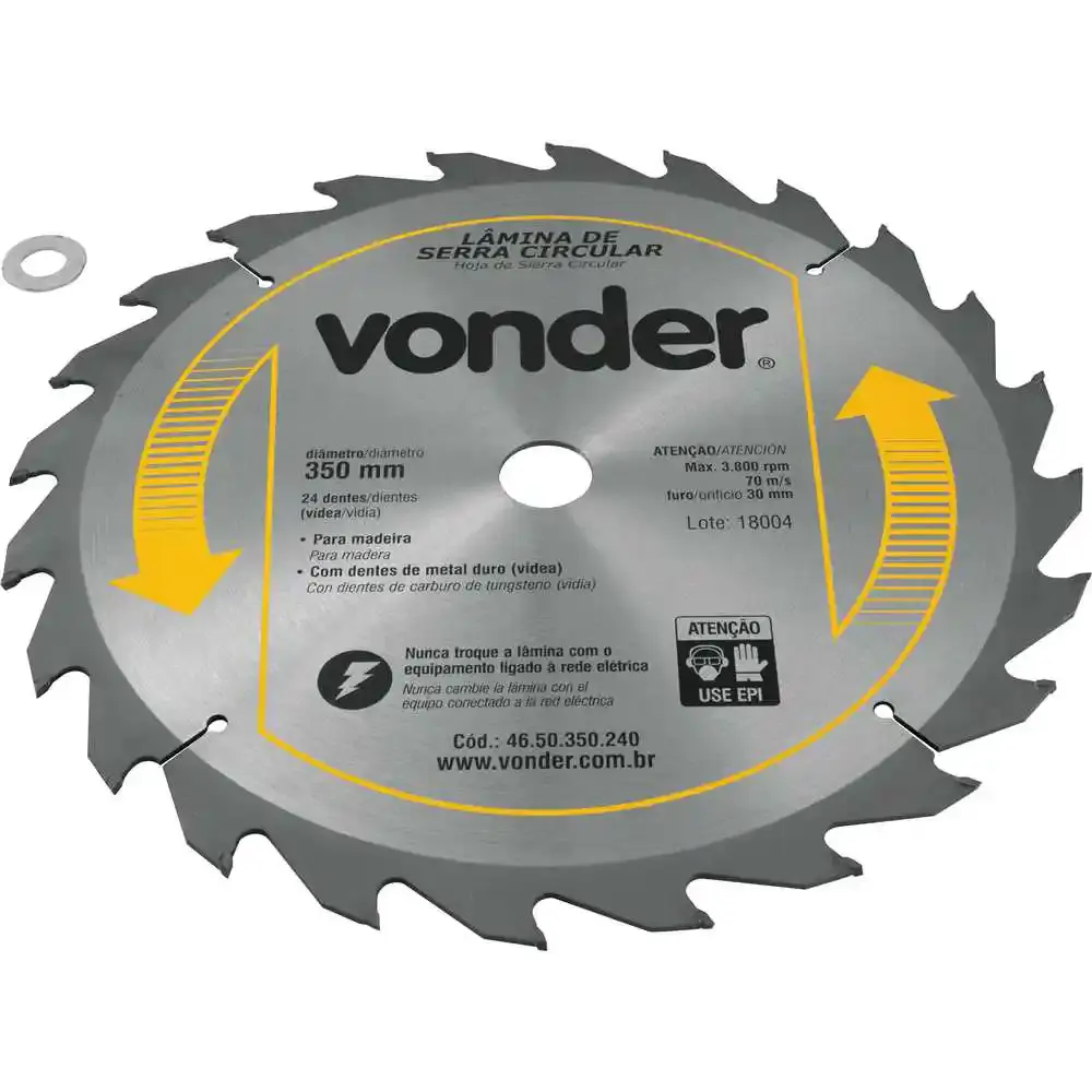 Serra Circular de Widea 14 POL 350 MM x 30 MM 24 Dentes VONDER — fotografia 3