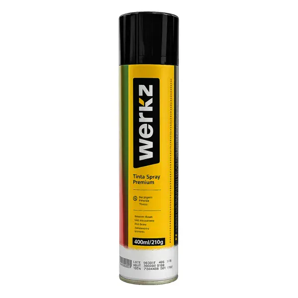 Tinta spray preto semi-brilho uso geral 210G/400ML - Werkz
