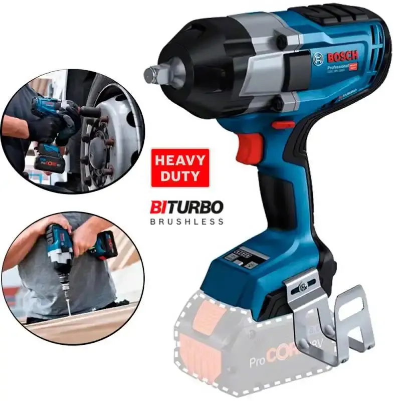 Chave de impacto à bateria 18V 1/2 POL brushless 1000NM sem bateria e carregador GDS18V-1000 Bosch
