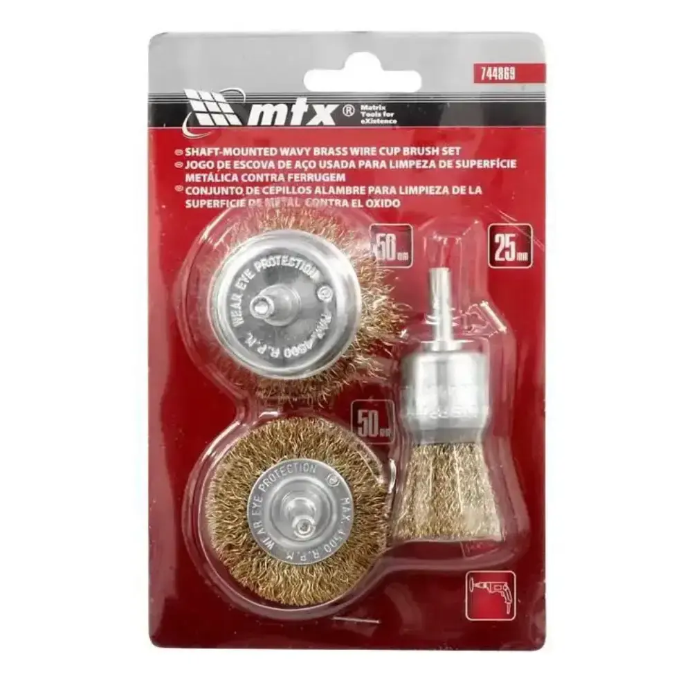 Escova de aço circular com haste 6MM kit 3 peças MTX — fotografia 3
