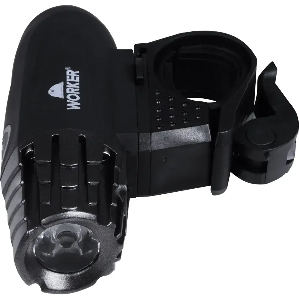 Lanterna para bicicleta dianteira 4 estágios led usb Worker — fotografia 3