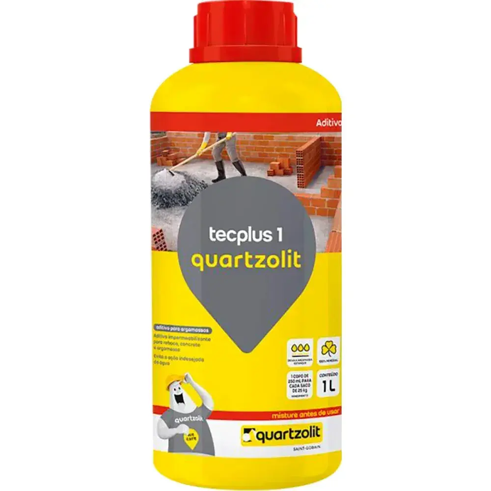 Impermeabilizante tecplus 1 branca 1L Quartzolit — fotografia 2