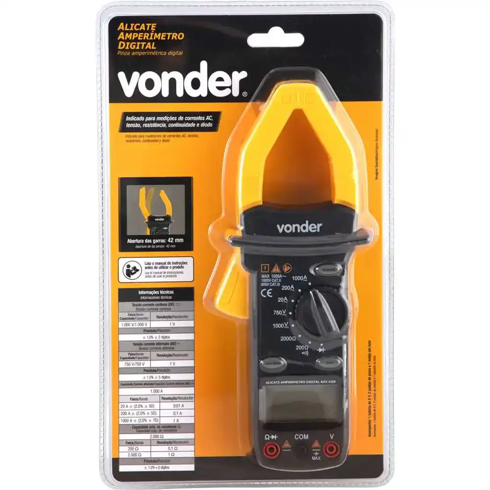 Alicate amperímetro digital AAV-4200 Vonder — fotografia 2