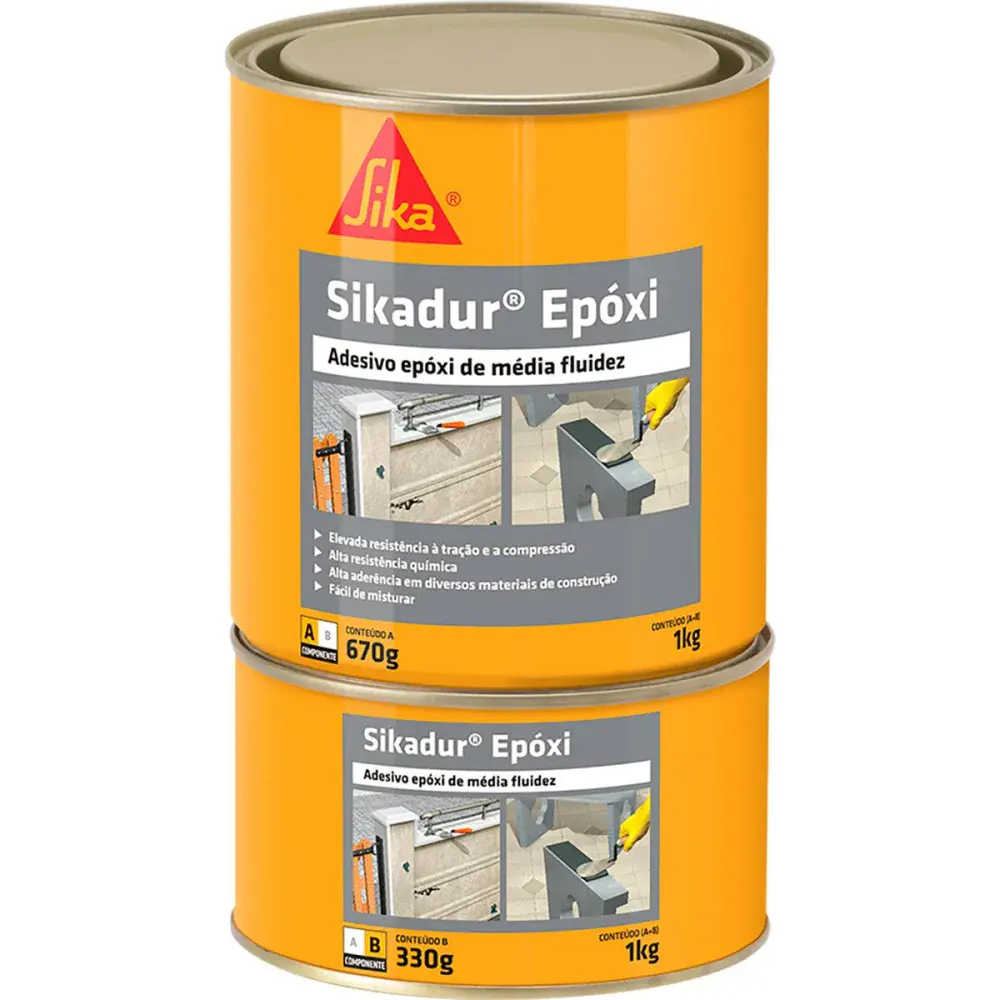 Adesivo epóxi sikadur cinza 1KG da Sika