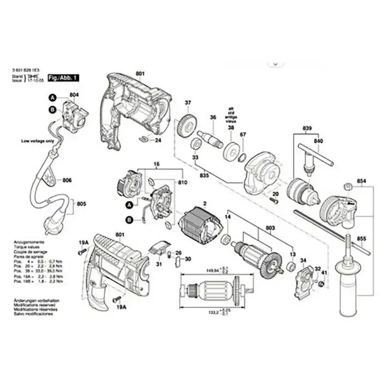 Induzido para furadeira GSB 16 RE em 110V 1600A0070B Bosch 110 V — fotografia 3