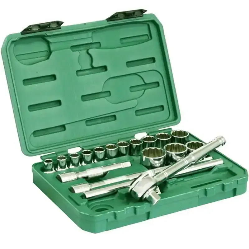 Jogo de Soquete 1/2 POL de 10 à 32 MM com 18 peças SATA + Kit Chave Fixa 6 à 17 MM EDA — fotografia 7