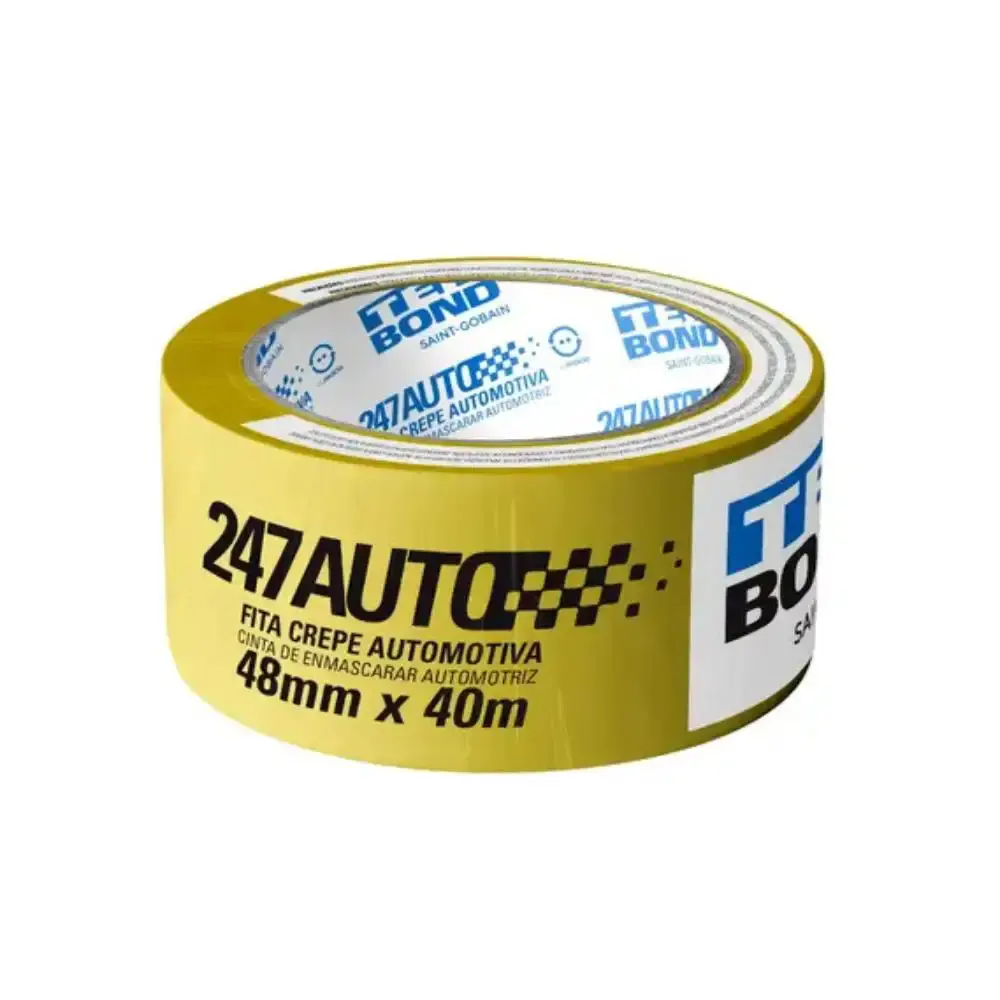 Fita Crepe 48 MM x 40 Metros Automotiva Amarela TEKBOND TEK Bond