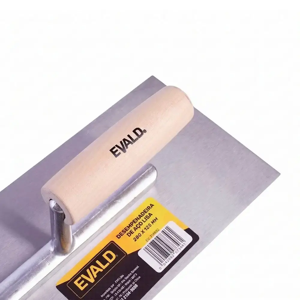 Desempenadeira de Aço Lisa 280 x 125 MM Acabamento EVALD — fotografia 3